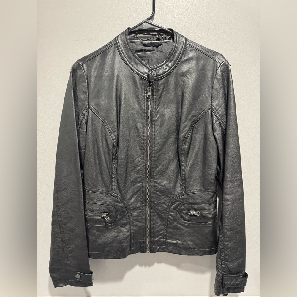 Mossimo fitted black faux leather jacket